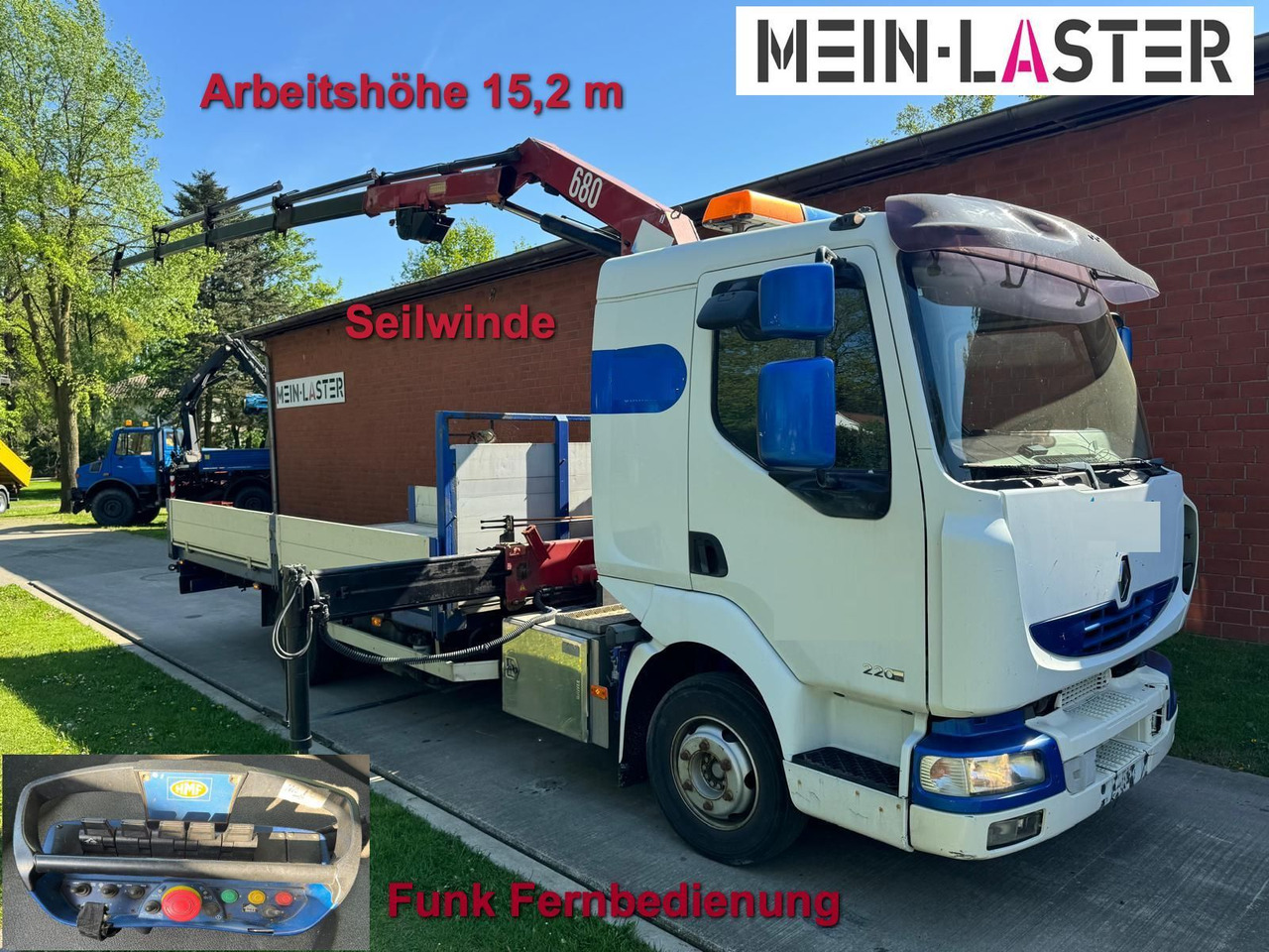 Renault Midlum 220 HMF 683 K4 15m-400 Kg Funk Seilwinde - شاحنة كرين: صور 1 Renault Midlum 220 HMF 683 K4 15m-400 Kg Funk Seilwinde - شاحنة كرين: صور 1