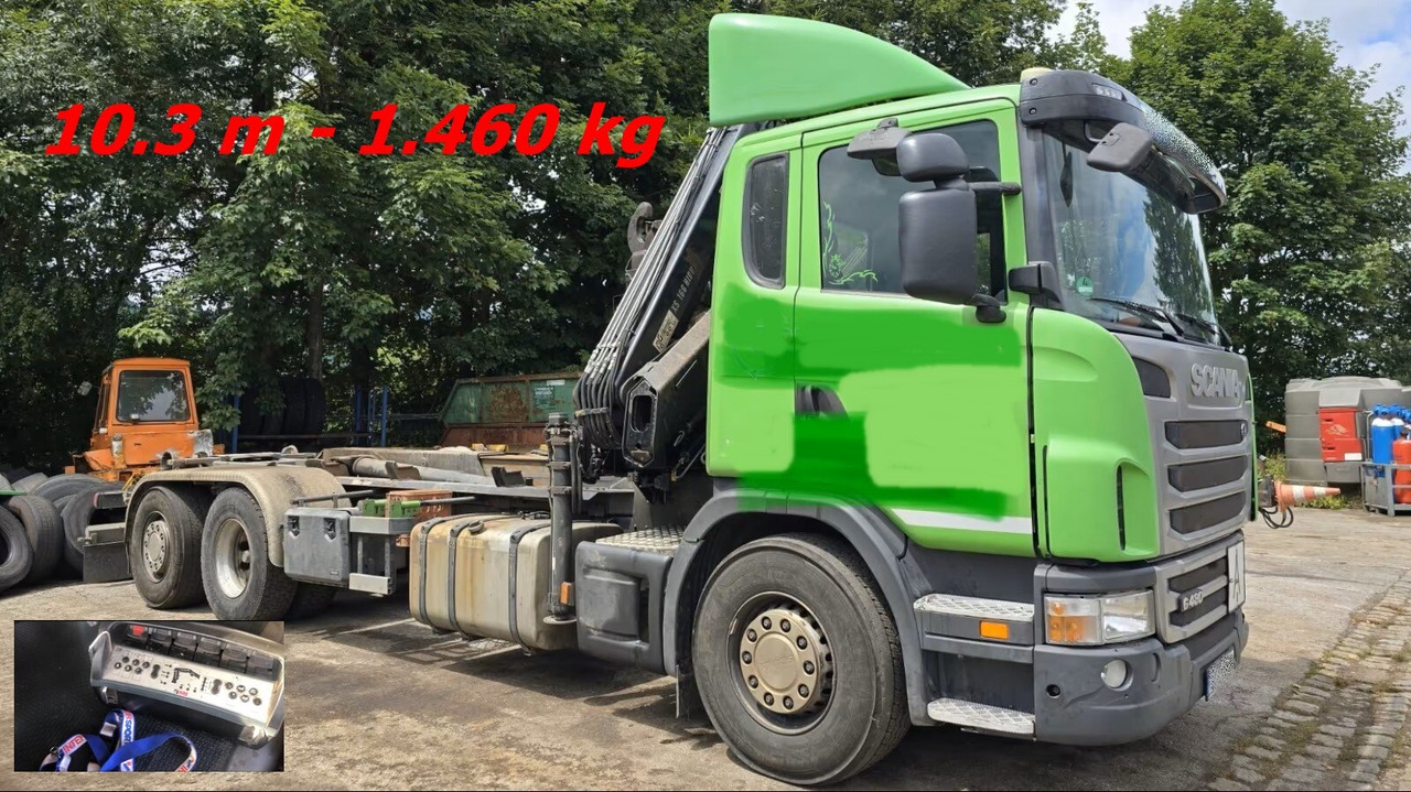Scania Scania G 480/6x2-4 Scania G 480/6x2-4, Lenk-Liftachse, Hiab Kran Funk 166 HD-3, Abroller XR 18 S 59 - شاحنة ذات الخطاف, شاحنة كرين: صور 1 Scania Scania G 480/6x2-4 Scania G 480/6x2-4, Lenk-Liftachse, Hiab Kran Funk 166 HD-3, Abroller XR 18 S 59 - شاحنة ذات الخطاف, شاحنة كرين: صور 1
