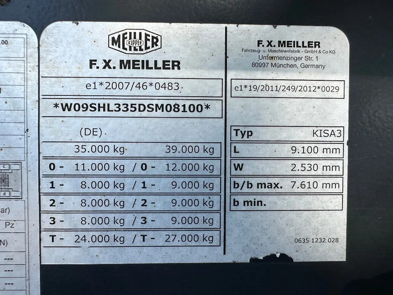 قلابة نصف مقطورة Meiller KISA 3 + STEEL + LIFT AXLE + ROLLPLANE: صور 13