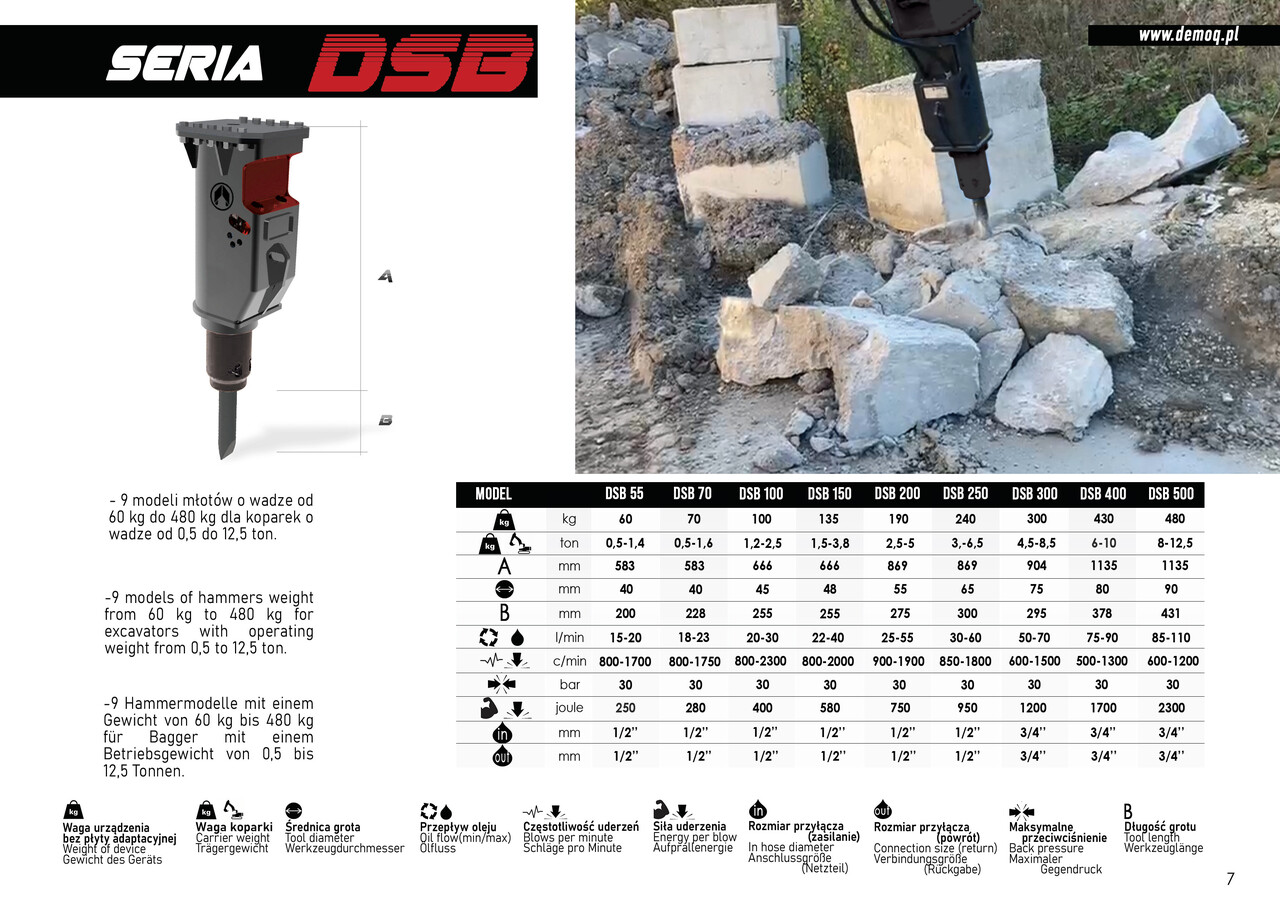 DEMOQ DSB 55 Hydraulic breaker 60 kg - مطرقة هيدروليكية - حفارة: صور 2 DEMOQ DSB 55 Hydraulic breaker 60 kg - مطرقة هيدروليكية - حفارة: صور 2