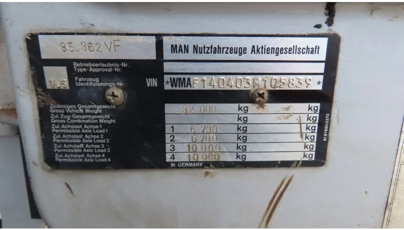 قلابات MAN 35.362 8x4 Euro 2, ZF manual gearbox, VERY clean: صور 17