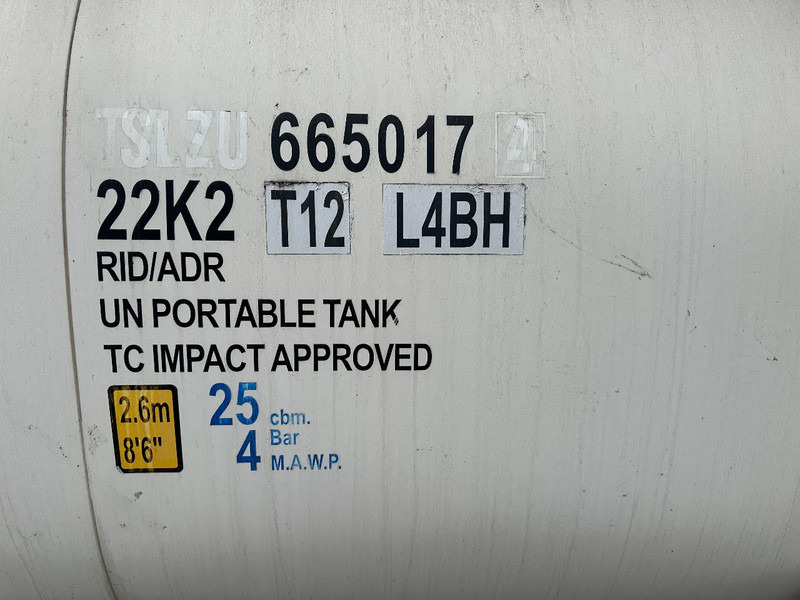 صهريج حاوية CIMC 20FT ISO / 25.020L-1-COMP. / L4BN / UN Portable / T11 / test: 10-2027: صور 14 صهريج حاوية CIMC 20FT ISO / 25.020L-1-COMP. / L4BN / UN Portable / T11 / test: 10-2027: صور 14