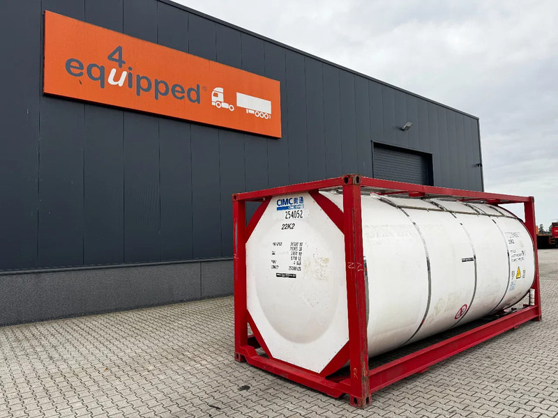 CIMC 20FT ISO, 25.080L / 1-COMP / 3 BAFFELS / T12 / 4 manholes / ADR valid until 02/2027 - خزان تخزين: صور 1 CIMC 20FT ISO, 25.080L / 1-COMP / 3 BAFFELS / T12 / 4 manholes / ADR valid until 02/2027 - خزان تخزين: صور 1