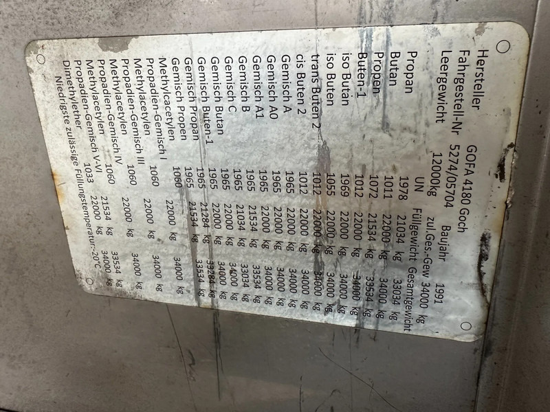 نصف مقطورة صهريج لنقل الوقود Diversen Fluid, 50.100L, P28BH, Propane, Butan, GAZ, ADR, DP: 05/29: صور 11 نصف مقطورة صهريج لنقل الوقود Diversen Fluid, 50.100L, P28BH, Propane, Butan, GAZ, ADR, DP: 05/29: صور 11