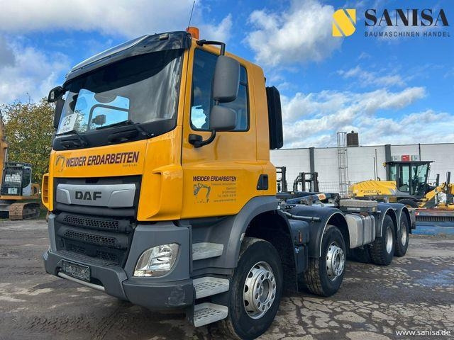 DAF CF 450/Abrollkipper HYVA 30-67-S 30TON/Lenkachse - شاحنة ذات الخطاف: صور 1 DAF CF 450/Abrollkipper HYVA 30-67-S 30TON/Lenkachse - شاحنة ذات الخطاف: صور 1