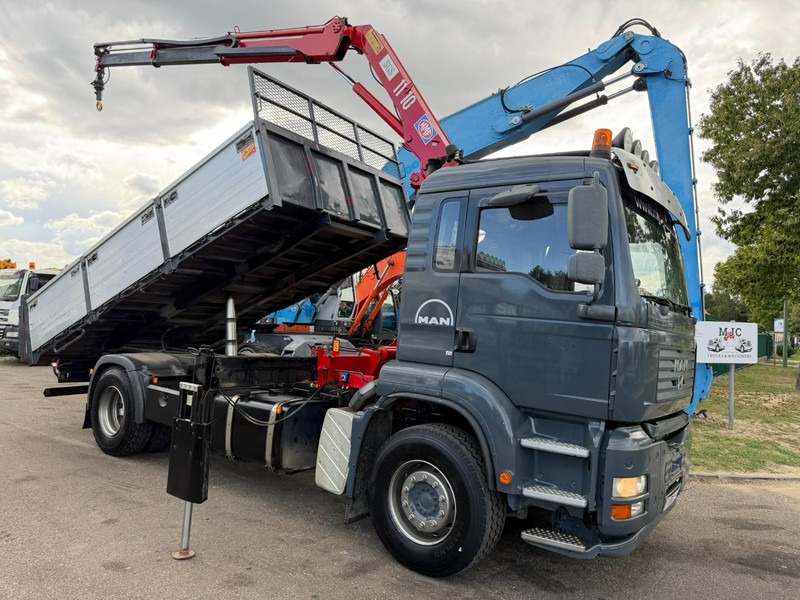 MAN TGA 18.350 4x2 TIPPER + CRANE HMF 1110 K2 + ROTATOR - STEEL SPRING / BLATT / BALLESTAS / LAMES - BE TRUCK - قلابات, شاحنة كرين: صور 1 MAN TGA 18.350 4x2 TIPPER + CRANE HMF 1110 K2 + ROTATOR - STEEL SPRING / BLATT / BALLESTAS / LAMES - BE TRUCK - قلابات, شاحنة كرين: صور 1