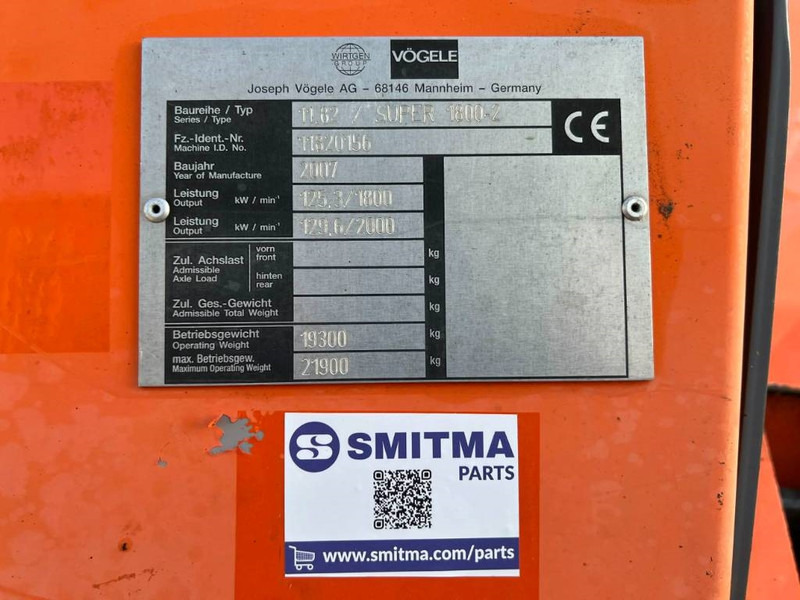 Vögele SUPER 1800-2 - العامل بالقار: صور 5 Vögele SUPER 1800-2 - العامل بالقار: صور 5