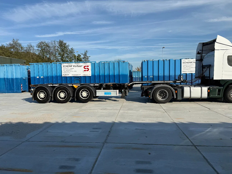 شاحنات الحاويات/ جسم علوي قابل للتغيير نصف مقطورة D-Tec Flexitrailer 3x Extandable / For all sizes container/tyres all 80%/Holland Trailer: صور 15