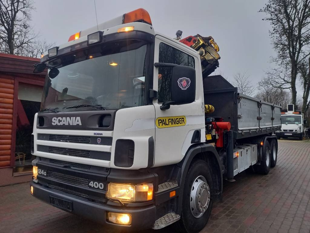 Scania P 124 GB, 400, 6x2x4 DRIVE ROLLERS, TIPPER-CRANE - قلابات: صور 1 Scania P 124 GB, 400, 6x2x4 DRIVE ROLLERS, TIPPER-CRANE - قلابات: صور 1