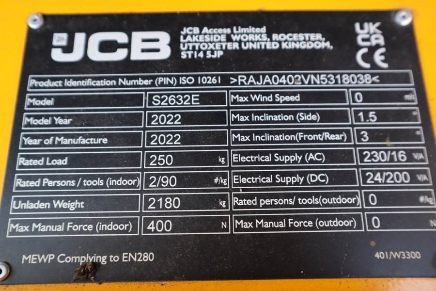 JCB S2632E Valid inspection, *Guarantee! New And Avail - رافعات مقصية: صور 3 JCB S2632E Valid inspection, *Guarantee! New And Avail - رافعات مقصية: صور 3
