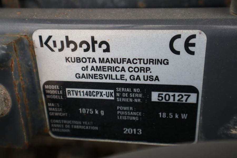 اتفس Kubota RTV1140CPX 4x4 Dutch Registration, Diesel, 4x4 Dri: صور 7 اتفس Kubota RTV1140CPX 4x4 Dutch Registration, Diesel, 4x4 Dri: صور 7