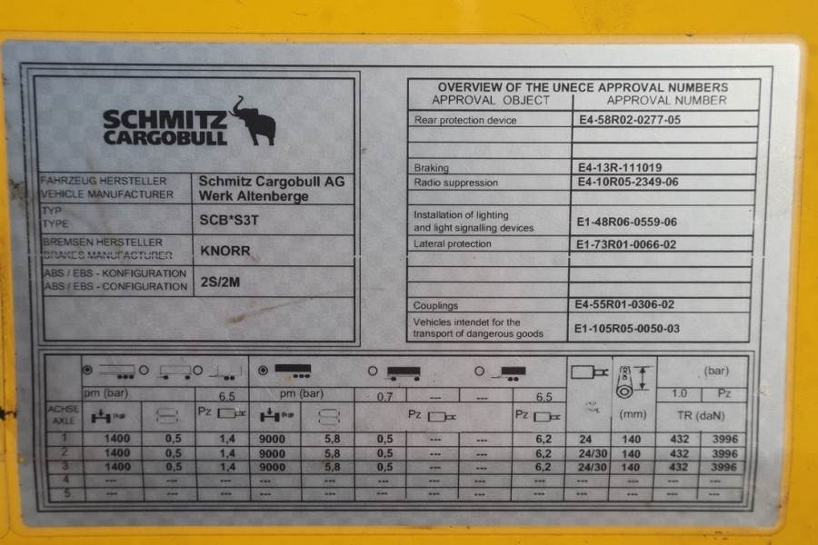 تأجير Schmitz Cargobull SCB3ST Vol CoC Documents, TuV Loading Ce Schmitz Cargobull SCB3ST Vol CoC Documents, TuV Loading Ce: صور 7 تأجير Schmitz Cargobull SCB3ST Vol CoC Documents, TuV Loading Ce Schmitz Cargobull SCB3ST Vol CoC Documents, TuV Loading Ce: صور 7