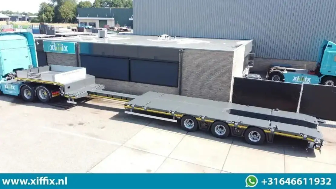 Goldhofer TE Huur 3-ass. Uitschuifbare semi dieplader / Naloop gestuurd - عربة مسطحة منخفضة نصف مقطورة: صور 1 Goldhofer TE Huur 3-ass. Uitschuifbare semi dieplader / Naloop gestuurd - عربة مسطحة منخفضة نصف مقطورة: صور 1