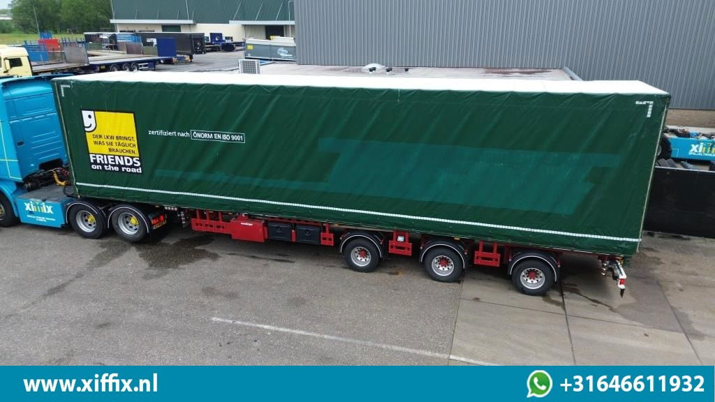 Meusburger 3-ass. Vlakke dubbel 2x uitschuifbare oplegger met huifopbouw / 3x ge - نصف مقطورة مسطحة: صور 3 Meusburger 3-ass. Vlakke dubbel 2x uitschuifbare oplegger met huifopbouw / 3x ge - نصف مقطورة مسطحة: صور 3