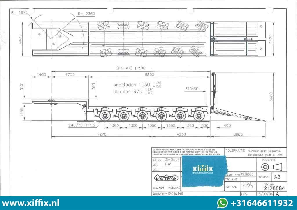 عربة مسطحة منخفضة نصف مقطورة Nooteboom 6-ass. Semi dieplader met dubbele hydr. Kleppen / 5x gestuurd: صور 13