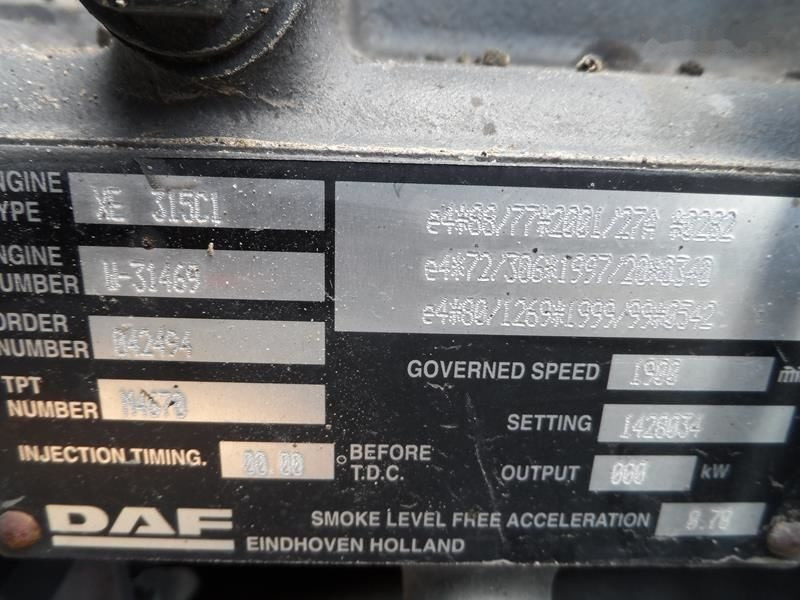 DAF XE315C 430 E3 DAF XF 95 - المحرك - شاحنة: صور 4 DAF XE315C 430 E3 DAF XF 95 - المحرك - شاحنة: صور 4