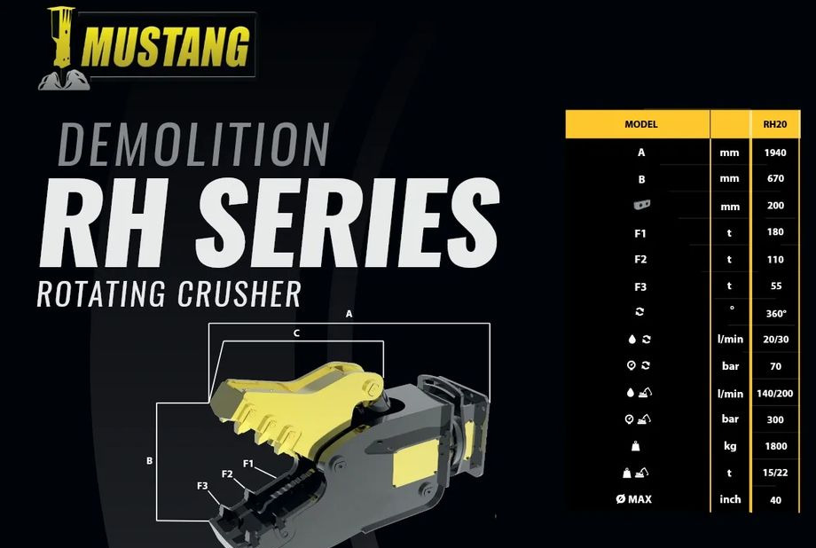 Inny Nowe szczęki kruszące MUSTANG HAMMER RH 20, 1800 KG - ملحقات - آلات البناء: صور 2 Inny Nowe szczęki kruszące MUSTANG HAMMER RH 20, 1800 KG - ملحقات - آلات البناء: صور 2