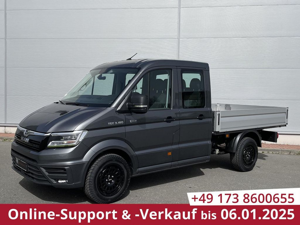 الشاحنات الصغيرة المسطحة, الشاحنات الصغيرة كابينة مزدوجة MAN TGE 3.180 Pritsche DOKA MR 4x4 ACC LED DAB MFL: صور 1