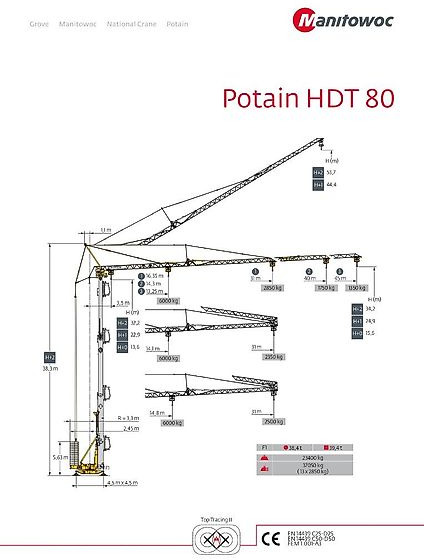 Potain HDT 80 - رافعة ذاتية التركيب: صور 1 Potain HDT 80 - رافعة ذاتية التركيب: صور 1