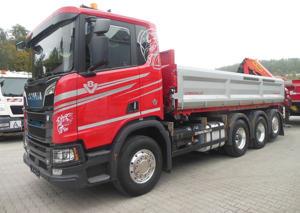 Scania R 580,8X4,KIPPER,BORDMATIC,PALFINGER PK 19.001 - قلابات, شاحنة كرين: صور 1 Scania R 580,8X4,KIPPER,BORDMATIC,PALFINGER PK 19.001 - قلابات, شاحنة كرين: صور 1