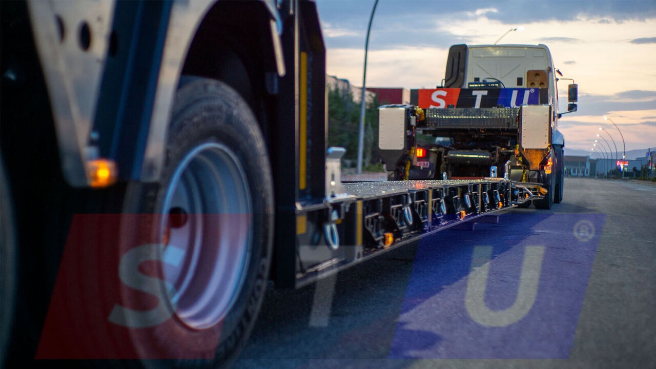 عربة مسطحة منخفضة نصف مقطورة جديد STU 2 Axle Extendable Low Loader: صور 27