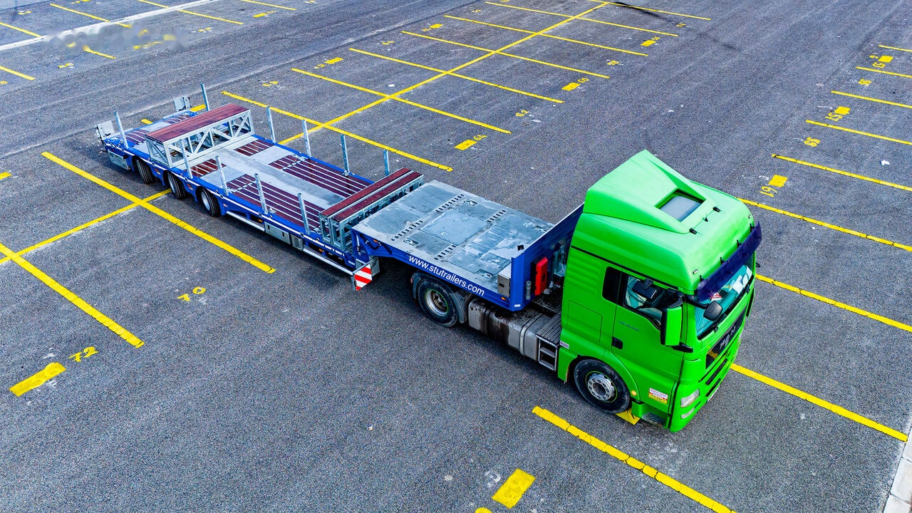 STU 3 Axle Hydraulic Steering Low Loader - عربة مسطحة منخفضة نصف مقطورة: صور 5 STU 3 Axle Hydraulic Steering Low Loader - عربة مسطحة منخفضة نصف مقطورة: صور 5