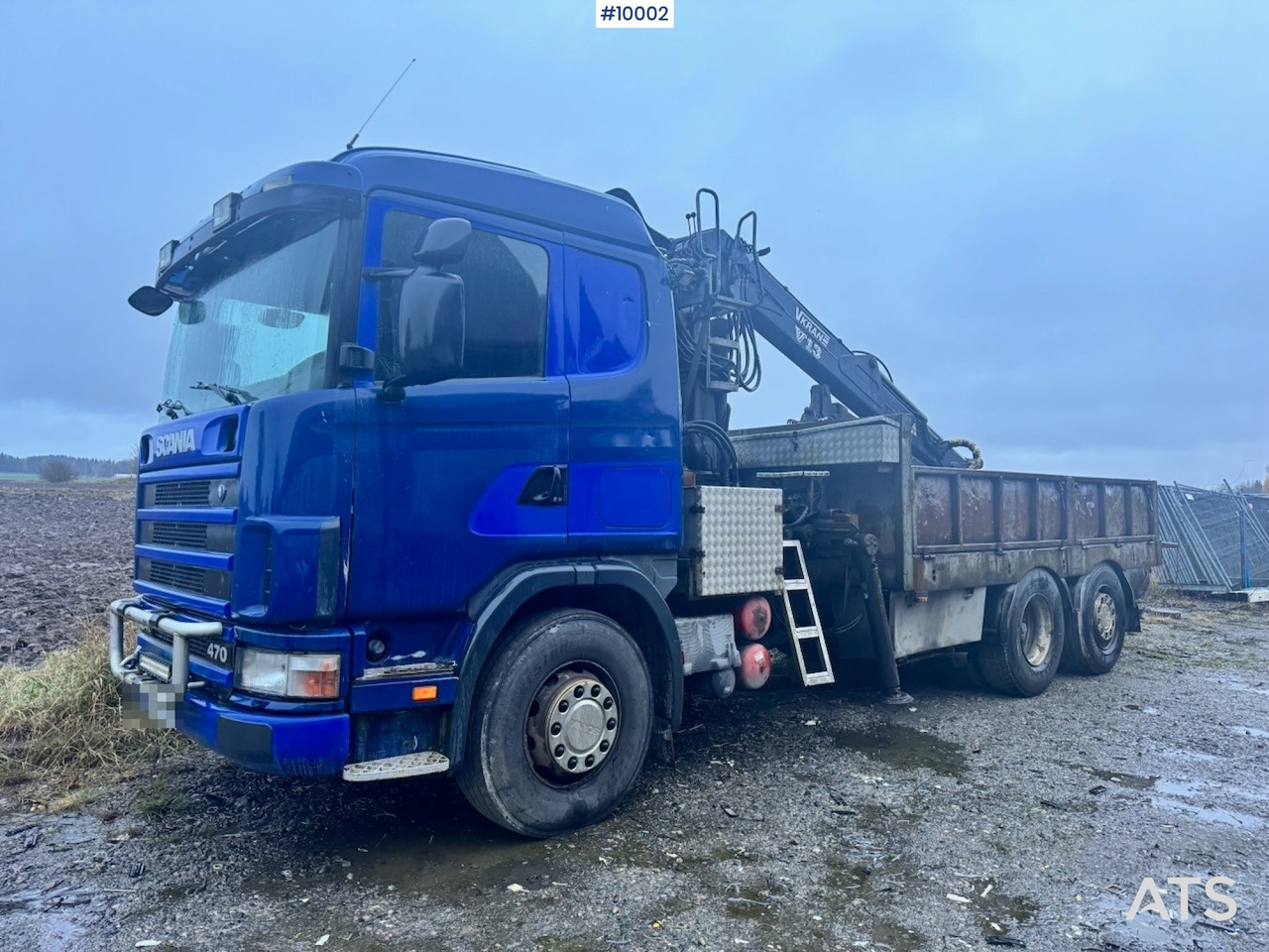 Scania R124 6x2 Flatbed truck with timber crane - شاحنات مسطحة, شاحنة كرين: صور 1 Scania R124 6x2 Flatbed truck with timber crane - شاحنات مسطحة, شاحنة كرين: صور 1