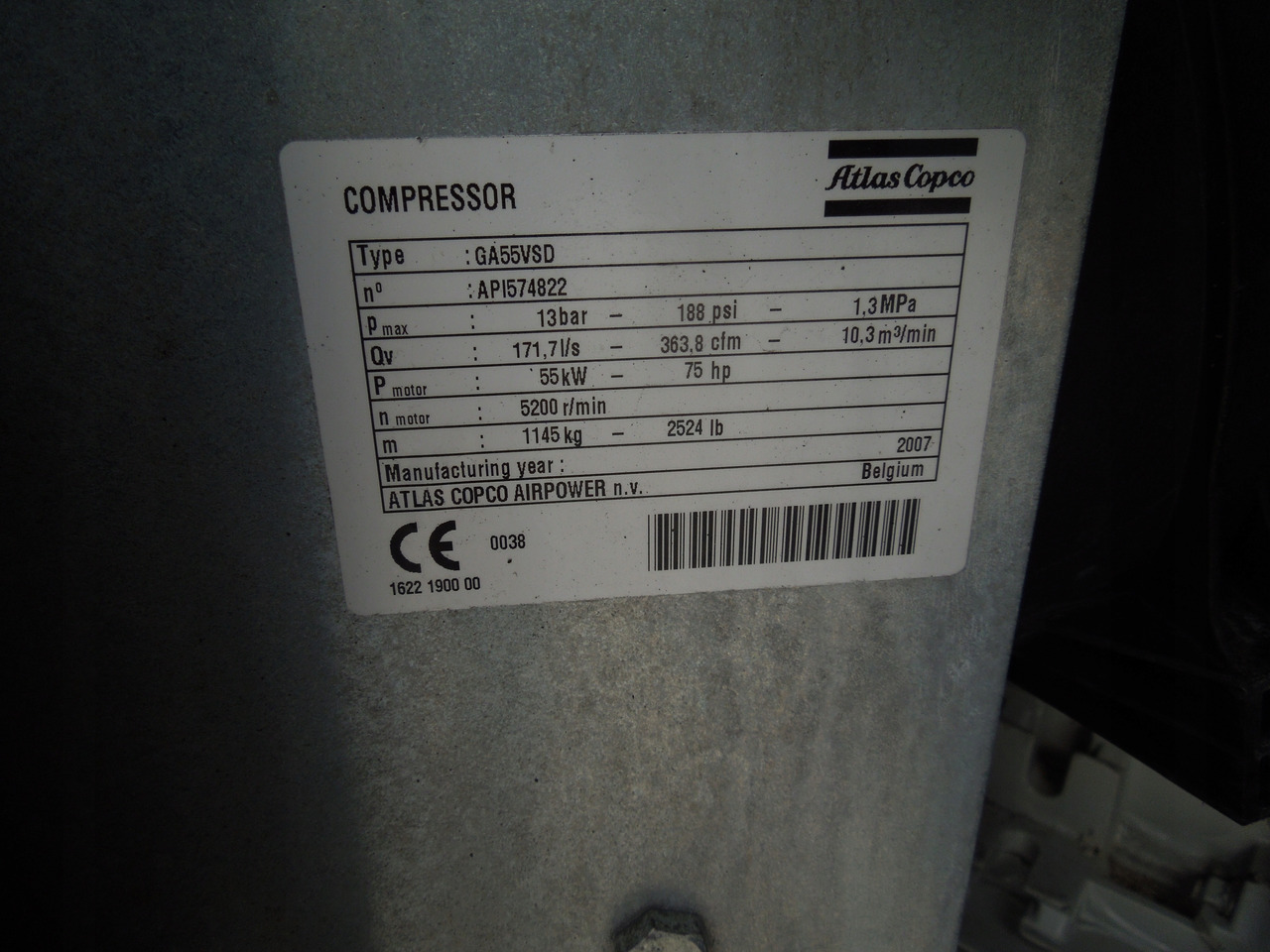 ATLAS COPCO GA55VSD - ضاغط الهواء: صور 5 ATLAS COPCO GA55VSD - ضاغط الهواء: صور 5