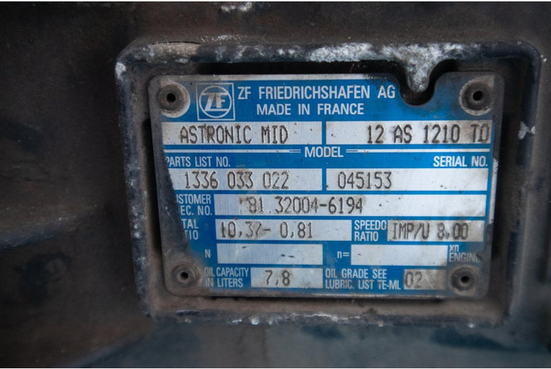 ZF 12AS1210OD TGM 81.32004-6194 - علبة التروس - شاحنة: صور 5 ZF 12AS1210OD TGM 81.32004-6194 - علبة التروس - شاحنة: صور 5