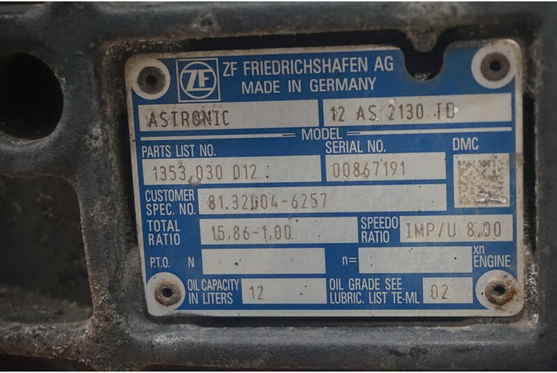 ZF 12AS2130DD TGS 81.32004-6257 - علبة التروس - شاحنة: صور 5 ZF 12AS2130DD TGS 81.32004-6257 - علبة التروس - شاحنة: صور 5