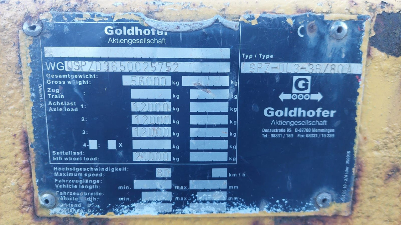 عربة مسطحة منخفضة نصف مقطورة Goldhofer SPZ DL 3-36/80A, 56ton Goldhofer SPZ DL 3-36/80A, 56ton, 3m teleskop: صور 14