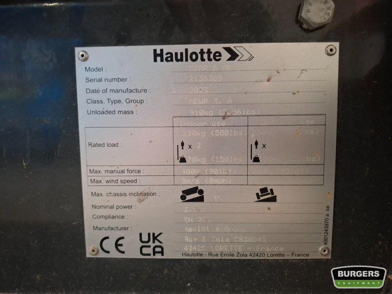 Haulotte Star 6 - الرأسي رفع الصاري: صور 5 Haulotte Star 6 - الرأسي رفع الصاري: صور 5