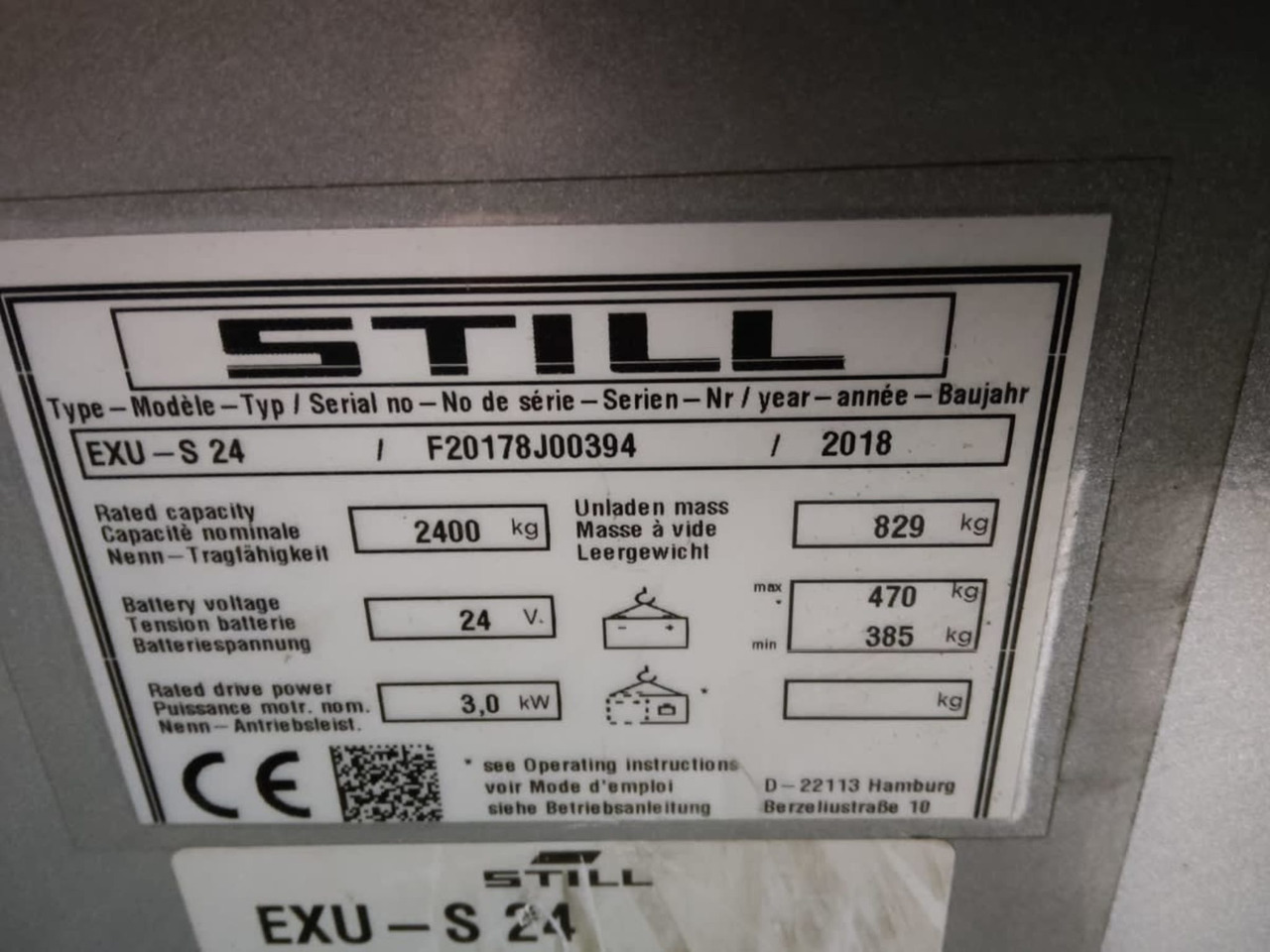 STILL EXU-S24/2400mm - معدات الرفع منخفض المستوى: صور 2 STILL EXU-S24/2400mm - معدات الرفع منخفض المستوى: صور 2
