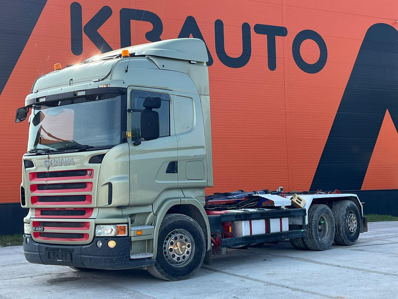 Scania R 420 6x2 PALFINGER T 20 ton / L=5450 mm / RETARDER - شاحنة ذات الخطاف: صور 1 Scania R 420 6x2 PALFINGER T 20 ton / L=5450 mm / RETARDER - شاحنة ذات الخطاف: صور 1