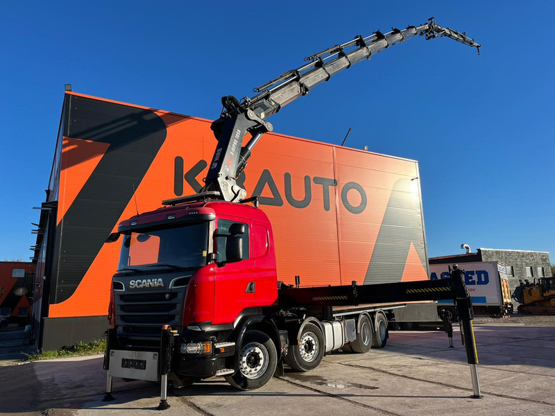 Scania R 520 8x4 COMBI / HIAB 1058E-8 + JIB / PLATFORM L=6269 mm - شاحنات مسطحة, شاحنة كرين: صور 1 Scania R 520 8x4 COMBI / HIAB 1058E-8 + JIB / PLATFORM L=6269 mm - شاحنات مسطحة, شاحنة كرين: صور 1
