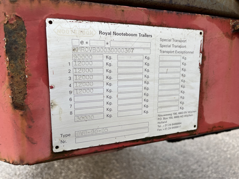 Nooteboom OVB-90-05 / 5 axle 12 Ton Hydraulic / BPW Drum / Ballast Trailer - نصف مقطورة مسطحة: صور 5 Nooteboom OVB-90-05 / 5 axle 12 Ton Hydraulic / BPW Drum / Ballast Trailer - نصف مقطورة مسطحة: صور 5