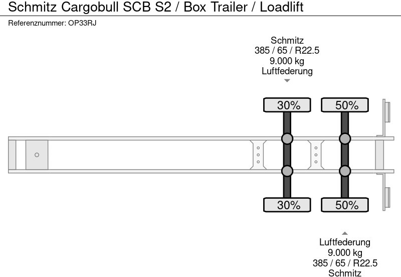 عربة مسطحة منخفضة نصف مقطورة Schmitz Cargobull SCB S2 / Box Trailer / Loadlift: صور 20