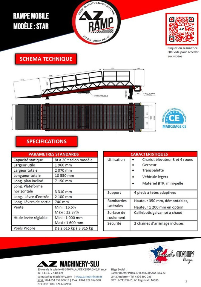 Loading Ramp with with hydraulic tilting bridge - AZ RAMP - STAR- 8T. 8 ton capacity - منحدر تحميل: صور 2 Loading Ramp with with hydraulic tilting bridge - AZ RAMP - STAR- 8T. 8 ton capacity - منحدر تحميل: صور 2