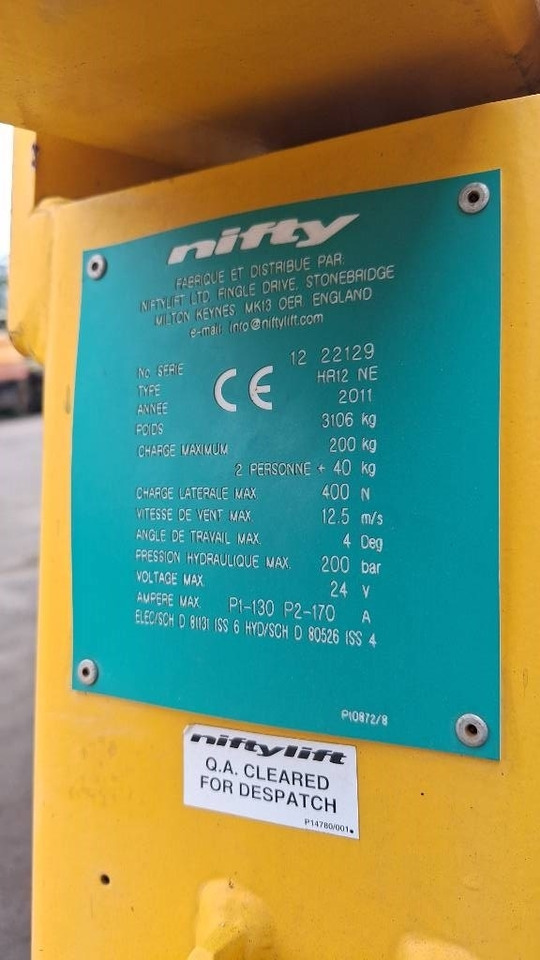 Niftylift HR 12 N E - رافعات سلة مفصلية: صور 3 Niftylift HR 12 N E - رافعات سلة مفصلية: صور 3