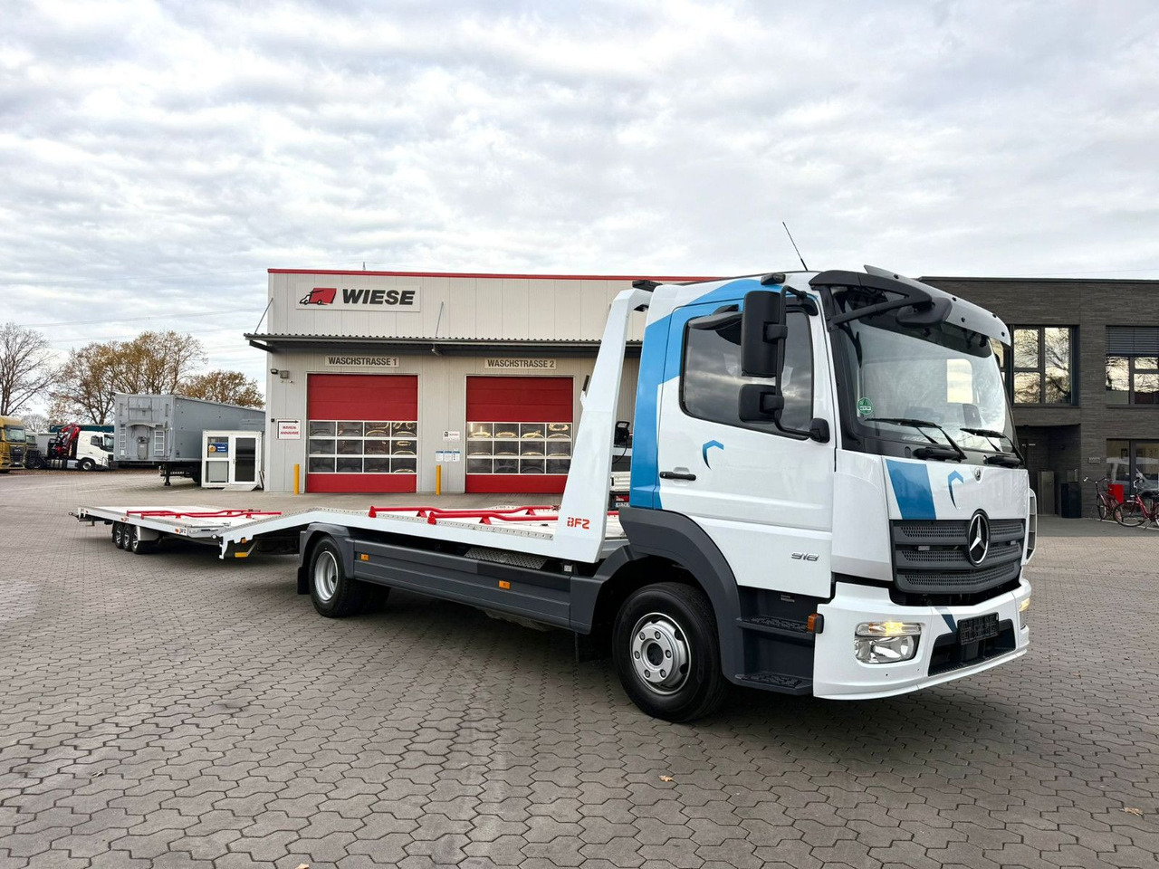 Mercedes-Benz Atego 918L Autotransporter mit BFZ Anhänger - شاحنة نقل سيارات شاحنة: صور 1 Mercedes-Benz Atego 918L Autotransporter mit BFZ Anhänger - شاحنة نقل سيارات شاحنة: صور 1