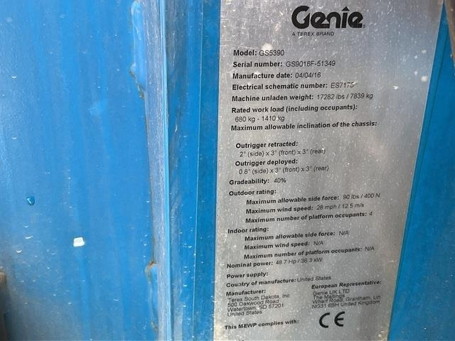 Genie GS5390 - رافعات مقصية: صور 5 Genie GS5390 - رافعات مقصية: صور 5