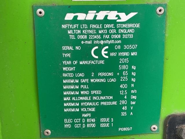 Niftylift HR17 - رافعات سلة مفصلية: صور 5 Niftylift HR17 - رافعات سلة مفصلية: صور 5