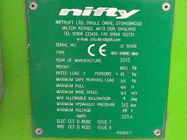 Niftylift HR21 - رافعات سلة مفصلية: صور 5 Niftylift HR21 - رافعات سلة مفصلية: صور 5
