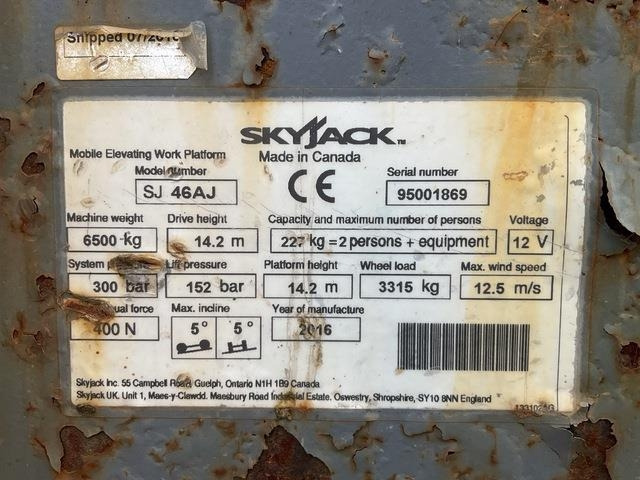 SkyJack SJ46AJ - رافعات سلة مفصلية: صور 5 SkyJack SJ46AJ - رافعات سلة مفصلية: صور 5
