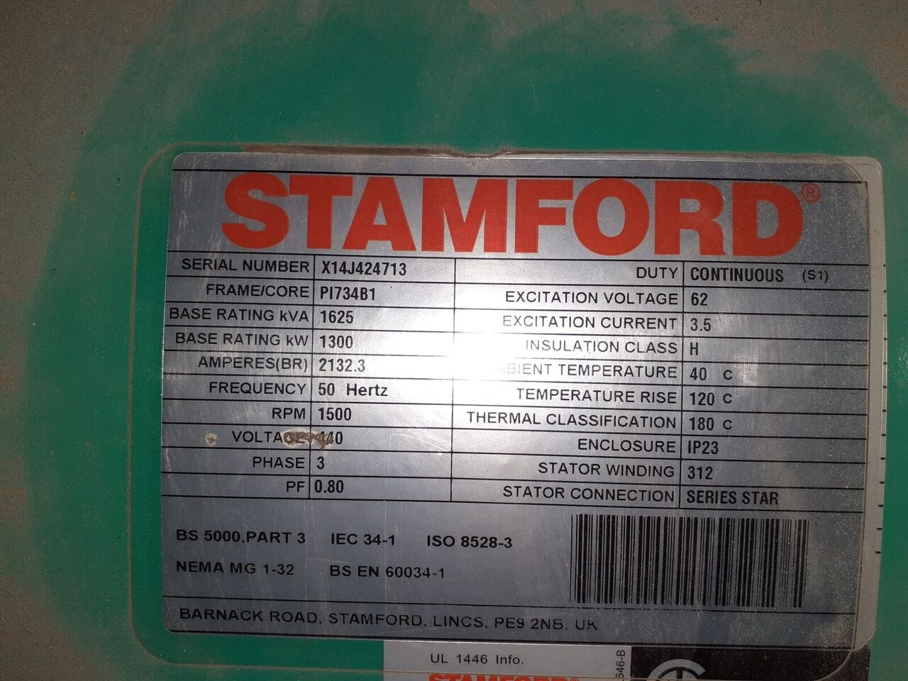 مجموعة المولدات جديد Stamford Generator Cummins STAMFORD 1600 KVA 2015 rok . Agregaty Prądotwó: صور 6