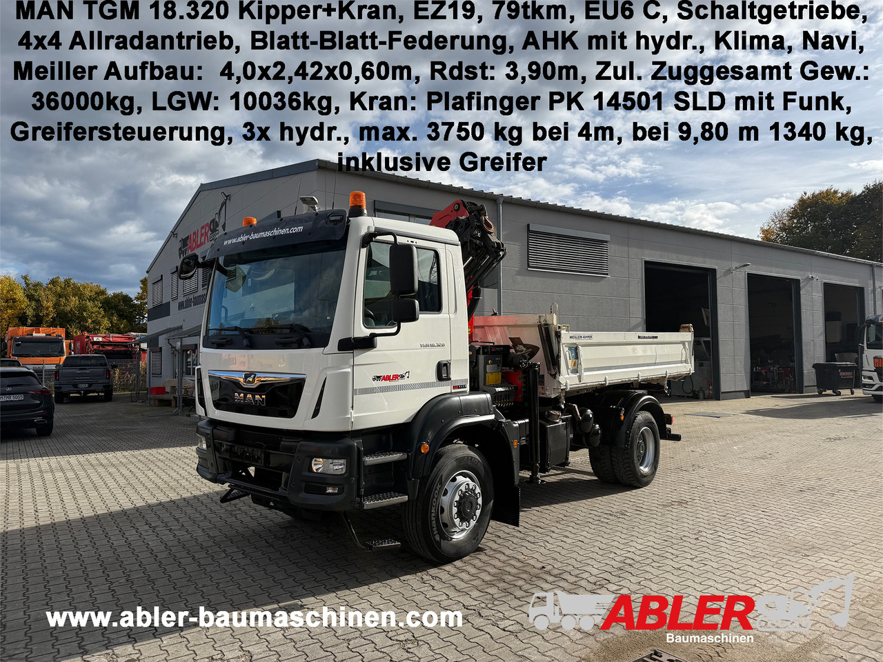 MAN TGM 18.320 Kipper+Kran Palfinger 4x4 Funk Greifer - قلابات, شاحنة كرين: صور 1 MAN TGM 18.320 Kipper+Kran Palfinger 4x4 Funk Greifer - قلابات, شاحنة كرين: صور 1