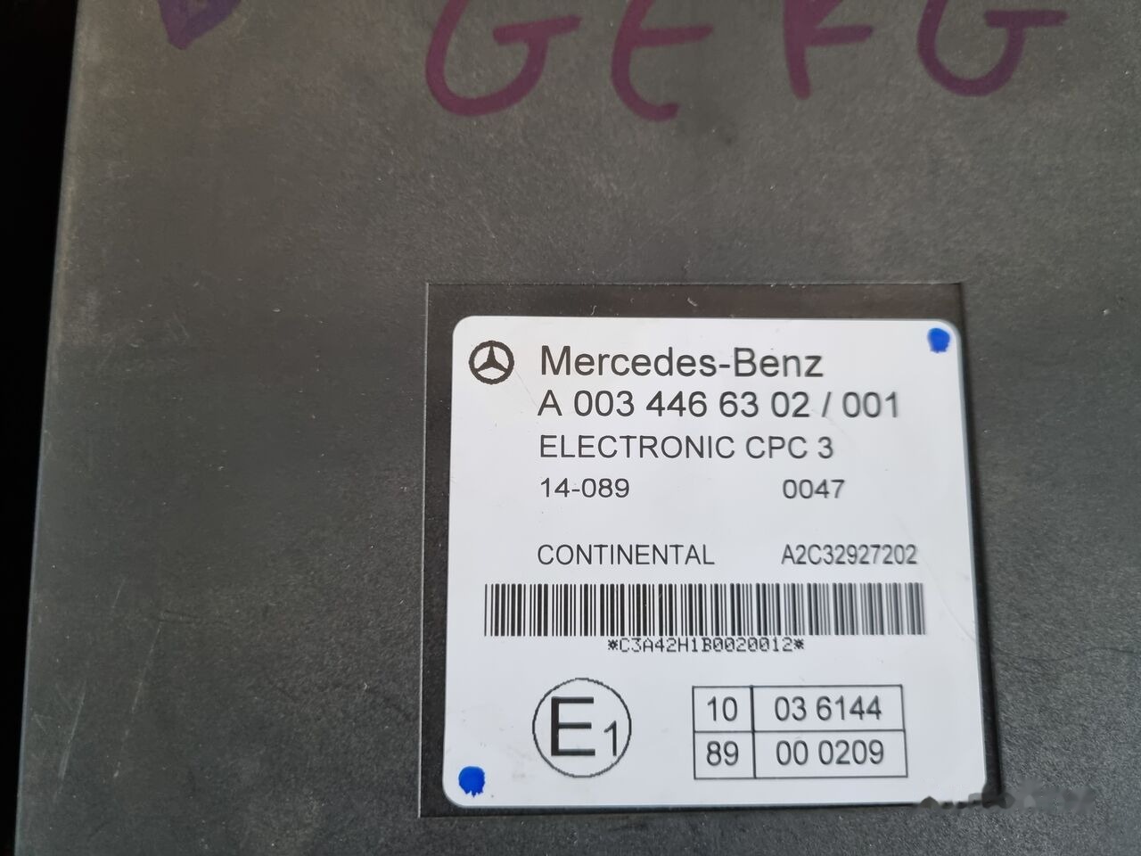 كتلة التحكم - شاحنة Continental ELECTRONIC CPC 3 A 0044465602   Mercedes-Benz ACTROS MP4 EURO 6: صور 7