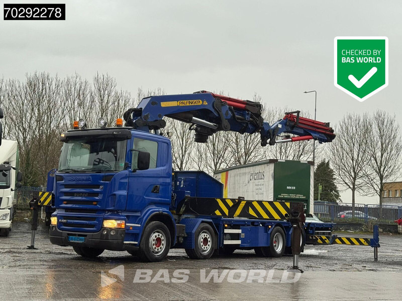 Scania R420 8X2 Palfinger PK100002 Crane Kran + PJ170 JIB Lift Axle Euro 4 - شاحنات مسطحة, شاحنة كرين: صور 1 Scania R420 8X2 Palfinger PK100002 Crane Kran + PJ170 JIB Lift Axle Euro 4 - شاحنات مسطحة, شاحنة كرين: صور 1