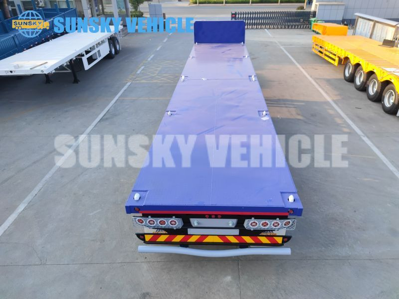 نصف مقطورة مسطحة لنقل حاويات جديد SUNSKY 3-axle Flat Deck Trailer: صور 10
