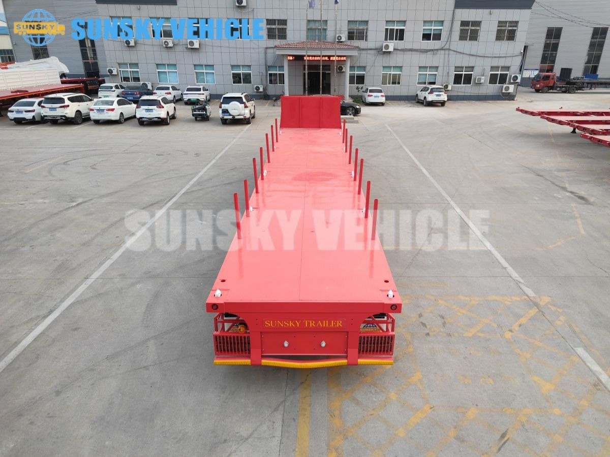 نصف مقطورة مسطحة لنقل حاويات جديد SUNSKY 3-axle Flat Deck Trailer: صور 13